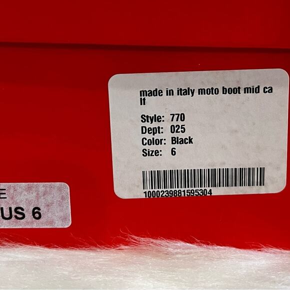 NEW Barbara Barbieri Leather Engineer Lug Sole Moto Mid Calf Boot Black 36 6 NWT - Picture 16 of 16